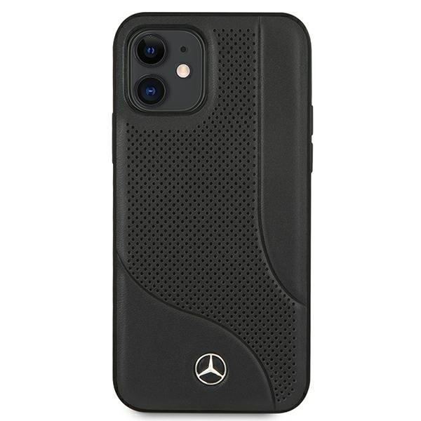 Mercedes MEHCP12SCDOBK iPhone 12 mini5,4&quot; czarny/black hardcase Leather Perforated Area