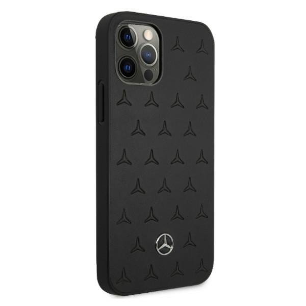 Mercedes MEHCP12LPSQBK iPhone 12 Pro Max6,7&quot; czarny/black hardcase Leather Stars Pattern