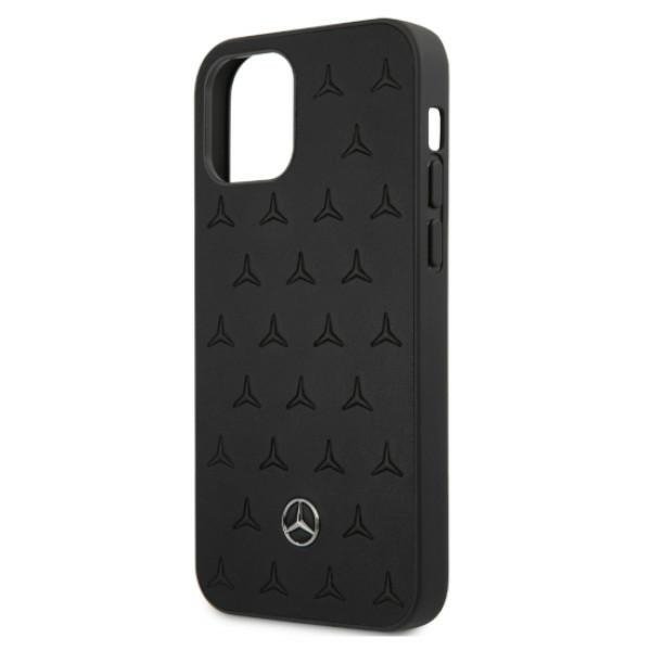 Mercedes MEHCP12LPSQBK iPhone 12 Pro Max6,7&quot; czarny/black hardcase Leather Stars Pattern
