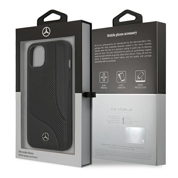 Mercedes MEHCP13SCDOBK iPhone 13 mini 5,4&quot; czarny/black hardcase Leather Perforated Area