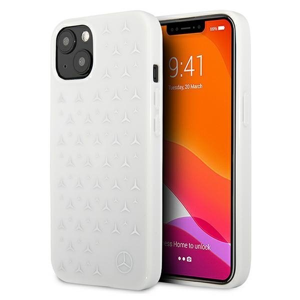 Mercedes MEHCP13SESPWH iPhone 13 mini 5,4&quot; biały/white hardcase Silver Stars Pattern