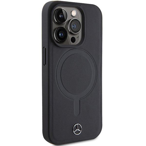 Mercedes MEHMP15L23RCMK iPhone 15 Pro 6.1&quot; czarny/black hardcase Smooth Leather MagSafe