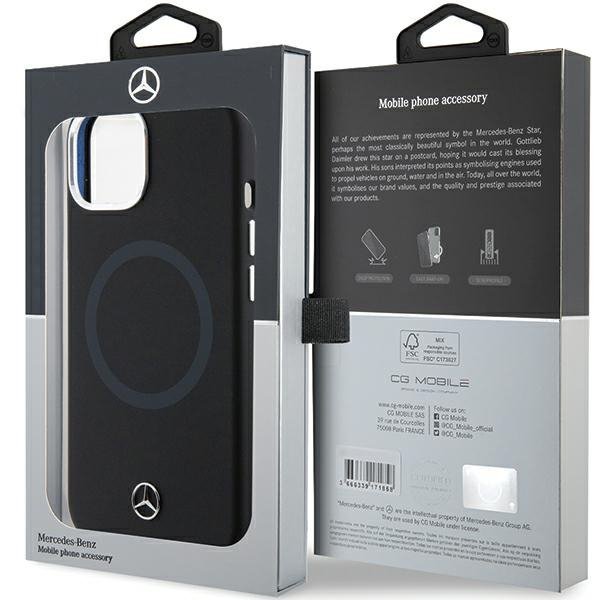 Mercedes MEHMP15S23SCMK iPhone 15 / 14 / 13 6.1&quot; czarny/black hardcase Silicone Bicolor MagSafe