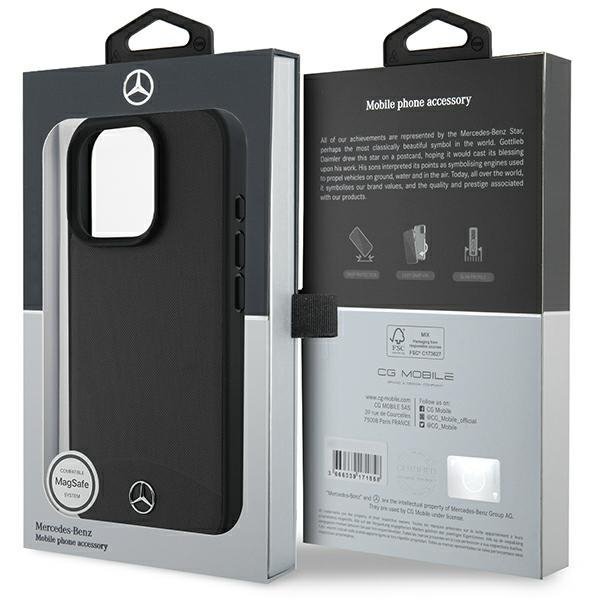 Mercedes MEHMP16X23RBARK iPhone 16 Pro Max 6.9&quot; czarny/black hardcase Textured And Plain Leather MagSafe