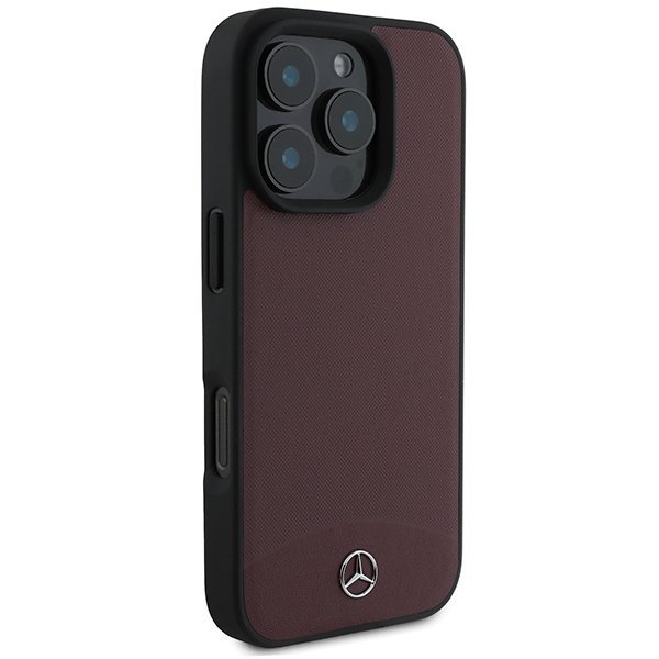 Mercedes MEHMP16L23RBARR iPhone16 Pro 6.3&quot; czerwony/red hardcase Textured And Plain Leather MagSafe
