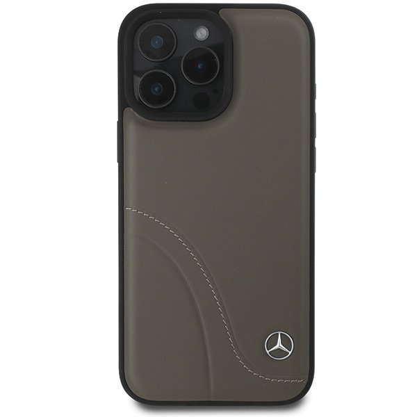 Mercedes MEHCP16X23RBCSB iPhone 16 ProMax 6.9&quot; brązowy/brown hardcase MB Curved Stitches Leather