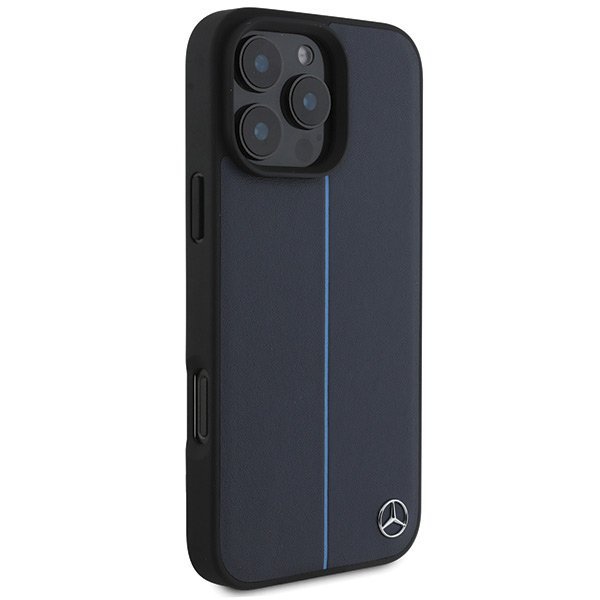 Mercedes MEHMP16X23RURBV iPhone16 Pro Max 6.9&quot; granatowy/navy hardcase MB Blue Line Leather MagSafe