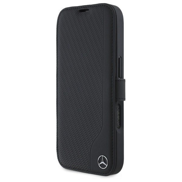 Mercedes MEBKP16S23RBGVK iPhone 16 6.1&quot;  czarny/black bookcase Leather Wood Imitation