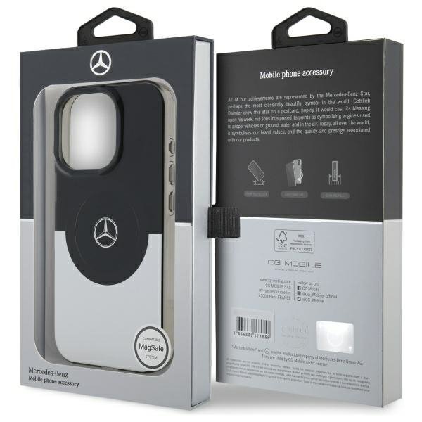 Mercedes MEHMP16X23HBIGK iPhone 16 Pro   Max 6.9&quot; czarny srebrny/black silver hardcase Double Layer BiColor MagSafe
