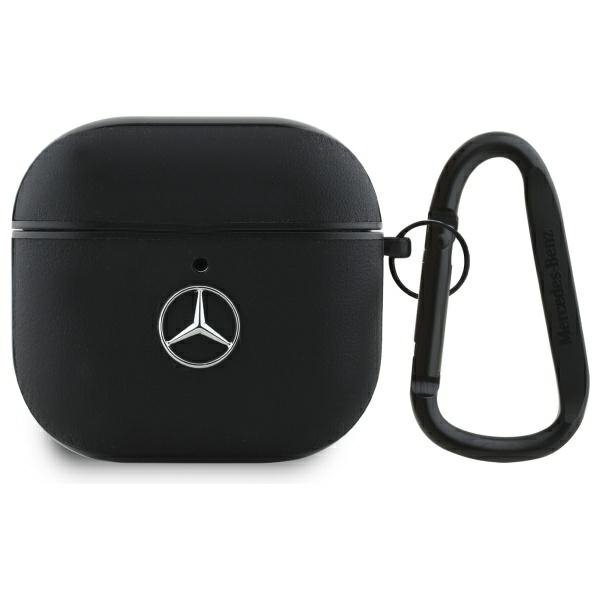 Mercedes MEA4CSLBK AirPods 4 cover       czarny/black Leather Metal Logo
