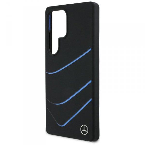 Etui Mercedes Silicone Contrasted Curves MagSafe do Samsung Galaxy S25 Ultra czarny