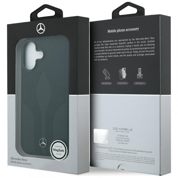 Etui Mercedes Leather The Move MagSafe   do iPhone 17 czarny