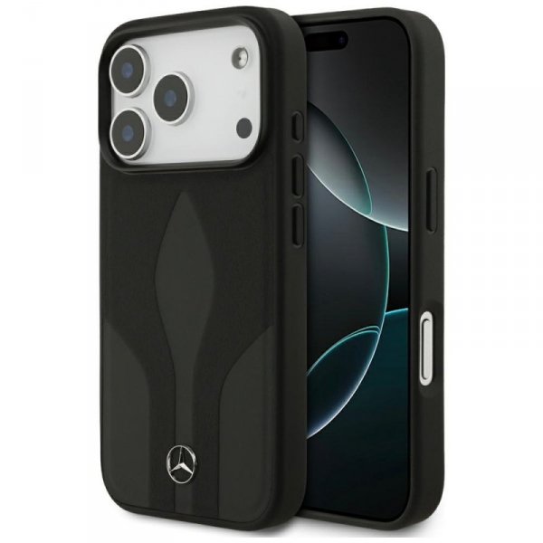 Etui Mercedes Leather The Move MagSafe   do iPhone 17 Pro czarny