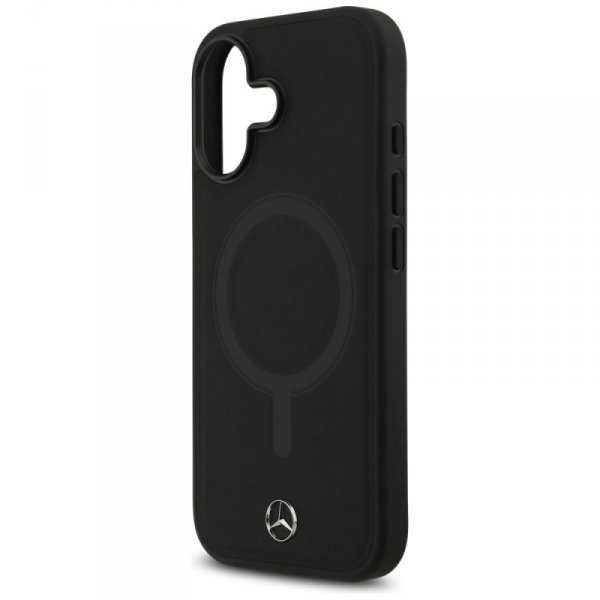 Etui Mercedes Plain Smooth Leather       MagSafe do iPhone 17 czarny