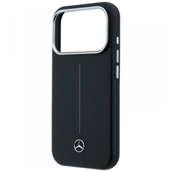 Etui Mercedes Leather Semi Wrap Iconic   Line MagSafe do iPhone 17 Pro czarny