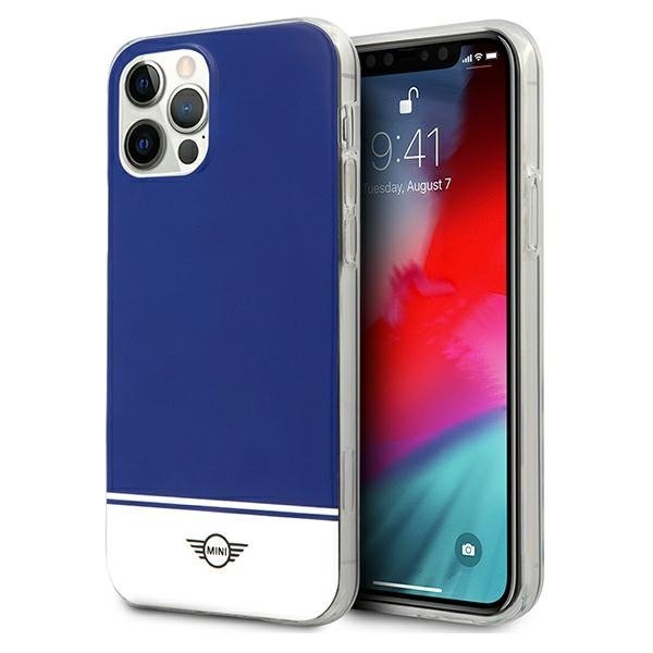 Mini MIHCP12MPCUBINA iPhone 12/12 Pro6,1&quot; granatowy/navy hard case Stripe Collection