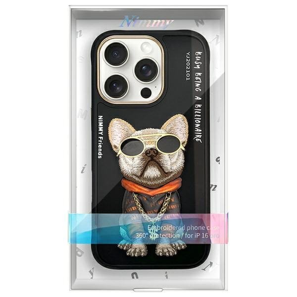 Nimmy etui iPhone 16 Pro Max 6.9&quot;        czarny/black Glasses Cool Dog