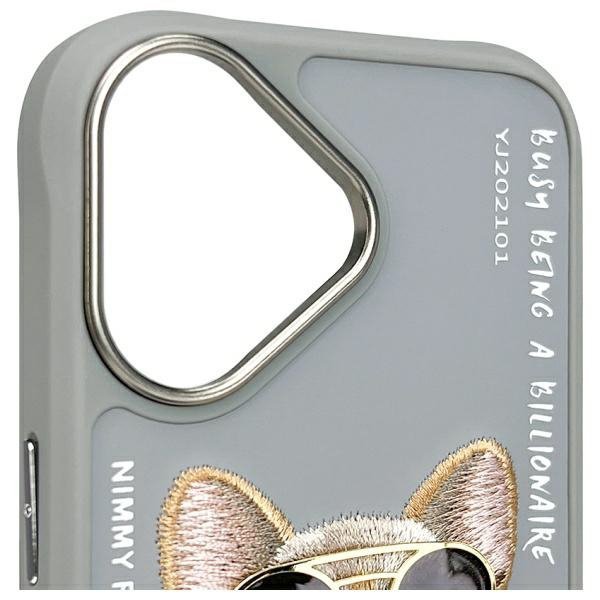 Nimmy etui iPhone 16 6.1&quot; szary/gray     Glasses Cool Dog
