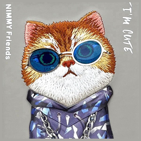 Nimmy etui iPhone 15 Pro 6.1&quot; szary/gray Glasses Cool Cat
