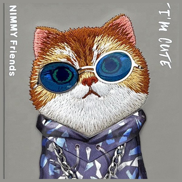 Nimmy etui iPhone 16 Pro Max 6.9&quot;        szary/gray Glasses Cool Cat