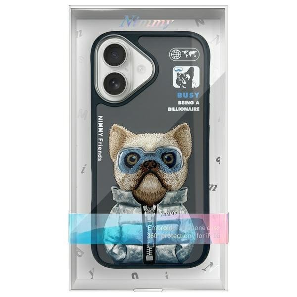 Nimmy etui iPhone 16 6.1&quot; czarny/black   Cool&Cute 2.0 Dog