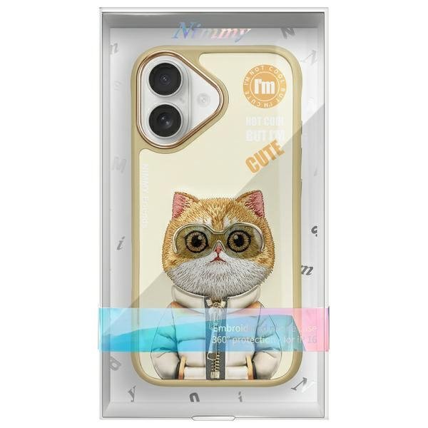 Nimmy etui iPhone 16 6.1&quot; khaki          Cool&Cute 2.0 Cat