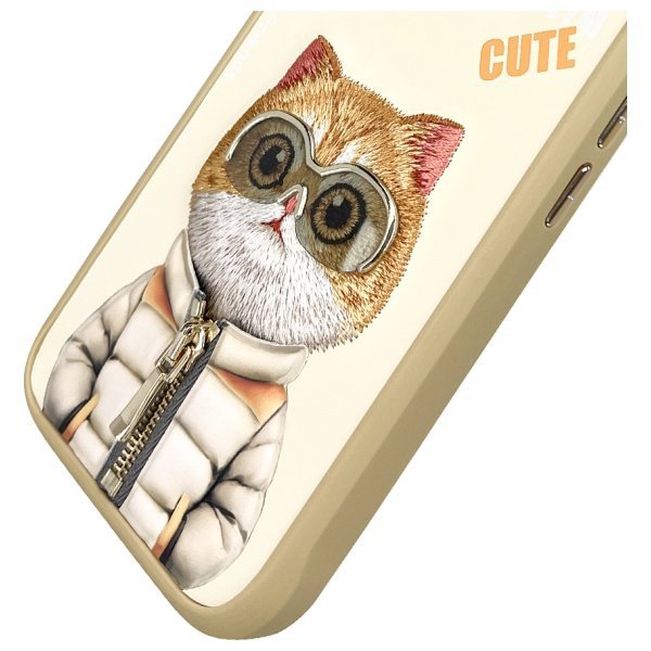 Nimmy etui iPhone 16 6.1&quot; khaki          Cool&Cute 2.0 Cat