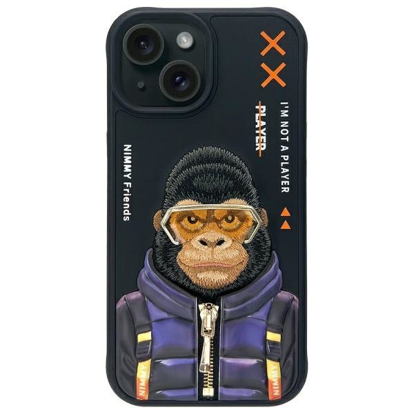 Nimmy etui iPhone 15 6.1&quot; czarny/black   Cool&Cute 2.0 Monkey