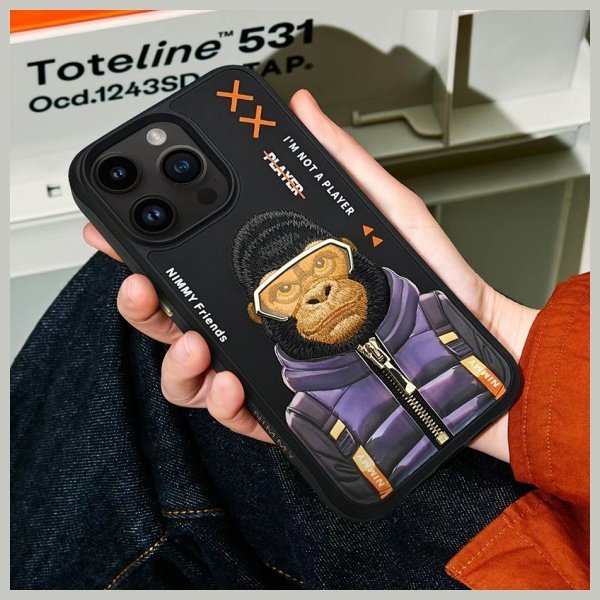 Nimmy etui iPhone 15 Pro 6.1&quot;            czarny/black Cool&Cute 2.0 Monkey