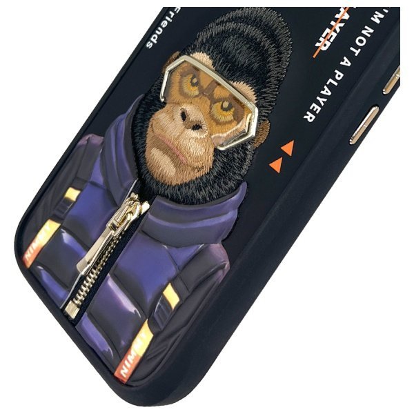 Nimmy etui iPhone 16 6.1&quot; czarny/black   Cool&Cute 2.0 Monkey