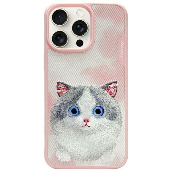 Nimmy etui iPhone 15 Pro Max 6.7         różowy/pink Big Eyed Pet 2.0 Cat