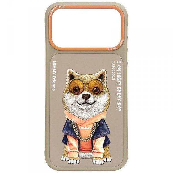 Etui Nimmy Glasses Cool Dog do iPhone 17 Pro Max beżowy