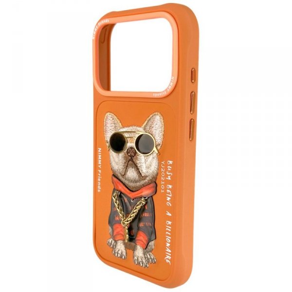 Etui Nimmy Glasses Cool Dog do iPhone 17 Pro Max pomarańczowy