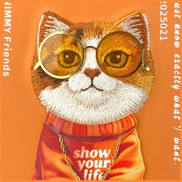 Etui Nimmy Glasses Cool Cat do iPhone 17 Pro Max pomarańczowy