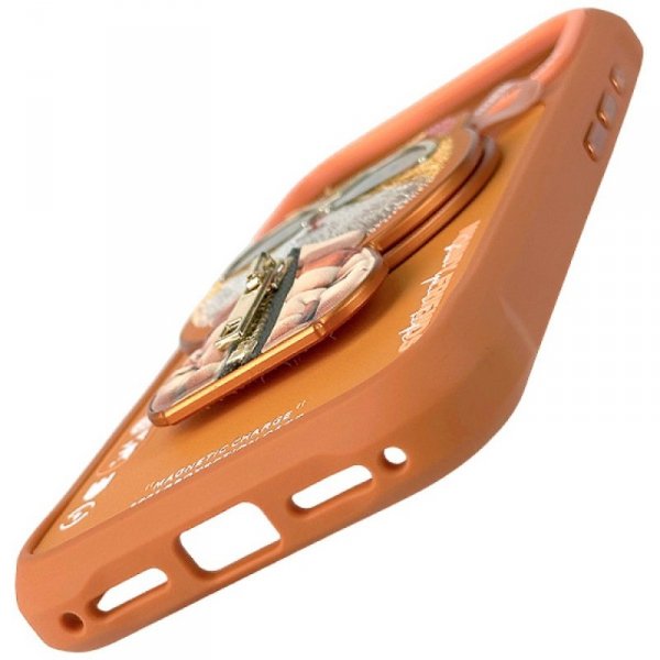 Etui Nimmy Cool&Cute 2.0 Cat do iPhone   17 Pro z magnetyczną zawieszką pomarańczowy
