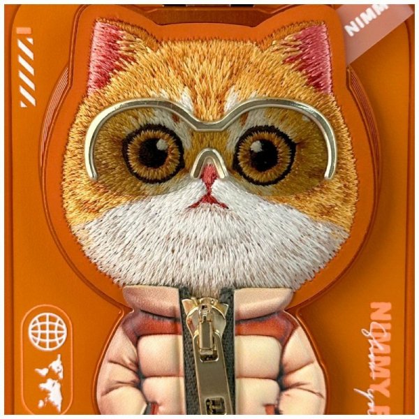 Etui Nimmy Cool&Cute 2.0 Cat do iPhone   17 Pro z magnetyczną zawieszką pomarańczowy