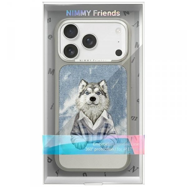 Etui Nimmy Gentle Pets Series Dog        MagSafe do iPhone 17 Pro Max szary