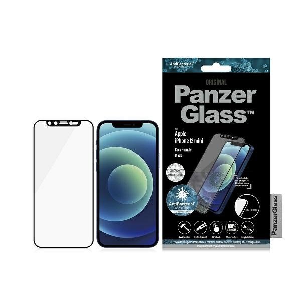PanzerGlass E2E Microfracture iPhone 12 Mini 5,4&quot; CamSlider Swarovsky Case Friendly AntiBacterial czarny/black