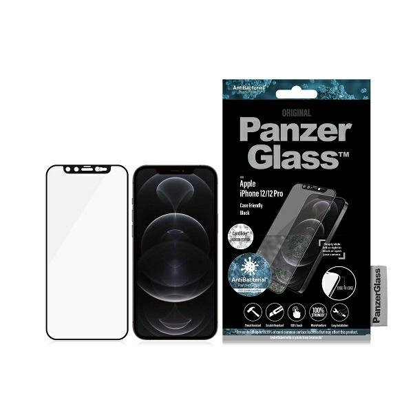 PanzerGlass E2E Microfracture iPhone 12 /12 Pro 6,1&quot; CamSlider Swarovsky Case Friendly AntiBacterial czarny/black