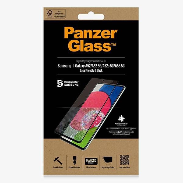 PanzerGlass E2E Microfracture Sam A52/A52 5G/A53 5G Case Friendly AntiBacterial czarny/black