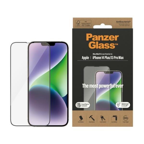 PanzerGlass Ultra-Wide Fit iPhone 14Plus / 13 Pro Max 6,7&quot; Screen Protection Antibacterial Easy Aligner Included 2785