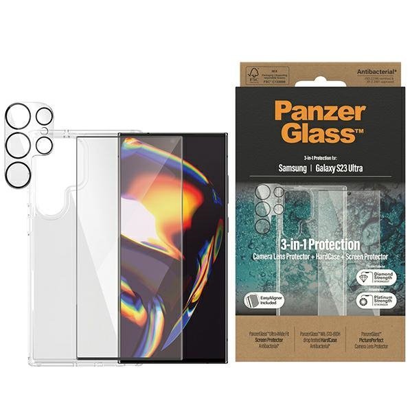 PanzerGlass Bundle 3in1 Sam S23 UltraS918 Hardcase + Screen Protector + Camera Lens 0435+7317