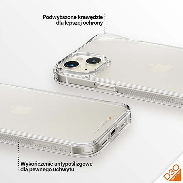 PanzerGlass HardCase iPhone 15 Plus /14 Plus 6.7" D3O 3xMilitary grade transparent 1174
