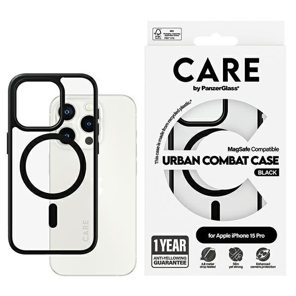 Etui CARE by PanzerGlass Flagship Urban  Combat Case iPhone 15 Pro 6,1&quot; MagSafe czarny/black 1426