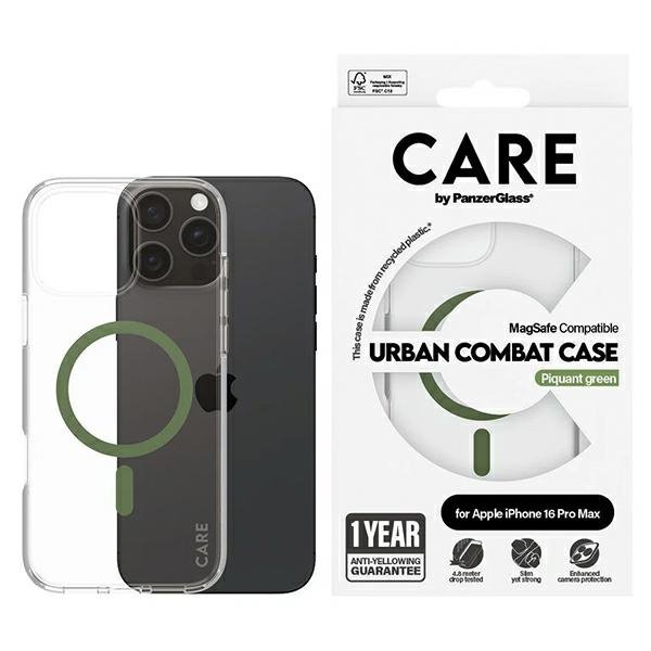 Etui CARE by PanzerGlass Flagship Case   iPhone 16 Pro Max 6,9&quot; zielony/green MagSafe 1372