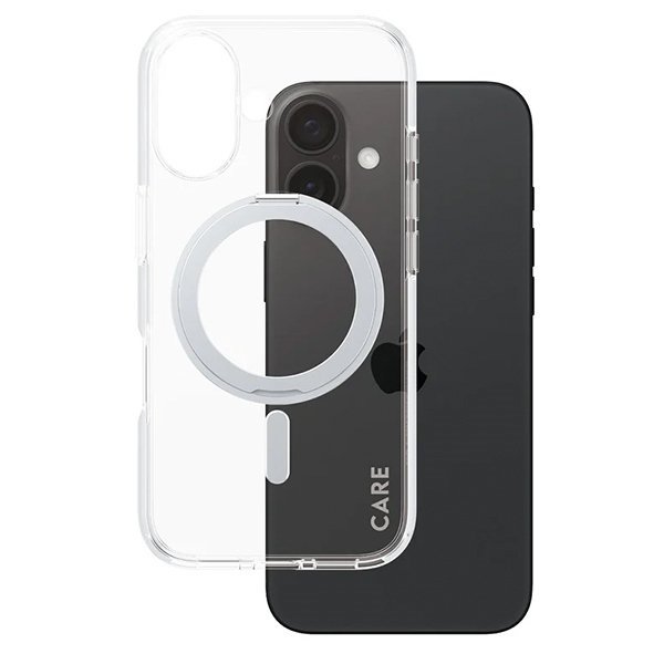 Etui CARE by PanzerGlass Feature         Kickstand Case iPhone 16 6.1&quot; srebrny/silver MagSafe 1325