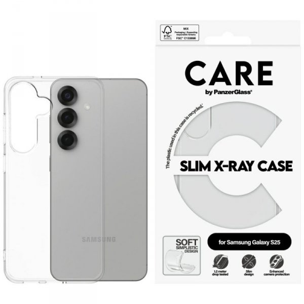 Etui CARE by PanzerGlass Fashion X-Ray   do Samsung Galaxy S25 przezroczysty