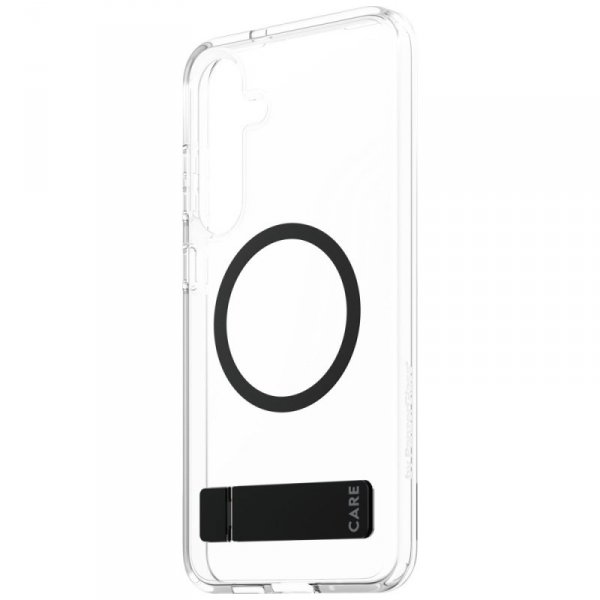 Etui CARE by PanzerGlass Feature Black   Kickstand & QI do Samsung Galaxy S25+ przezroczysty