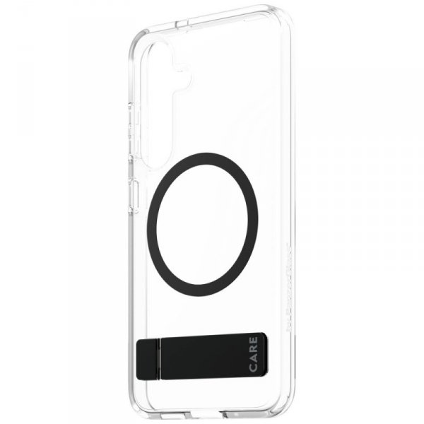 Etui CARE by PanzerGlass Feature Black   Kickstand & QI do Samsung Galaxy S25 przezroczysty