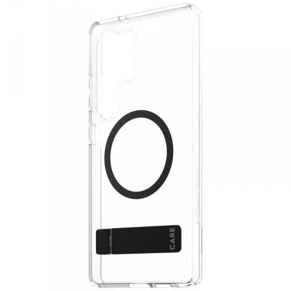Etui CARE by PanzerGlass Feature Black   Kickstand & QI do Samsung Galaxy S25 Ultra przezroczysty
